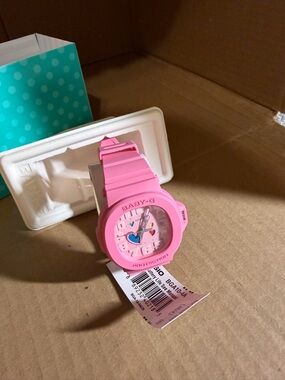 Casio BABY-G Pink Resin Watch with Heart Dial Accent